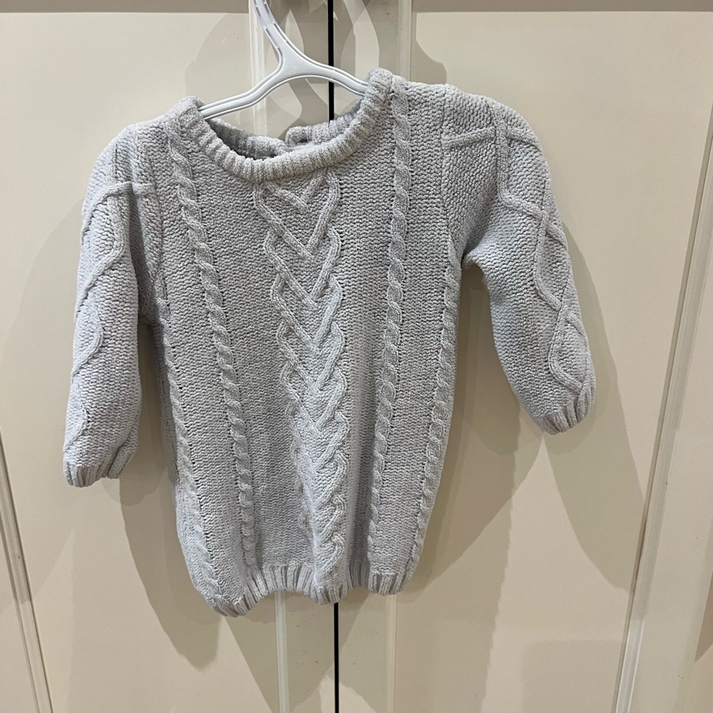 George Light Gray Cable Knit Sweater dress